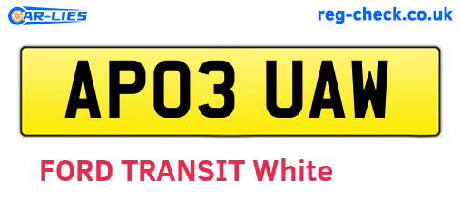 AP03UAW are the vehicle registration plates.