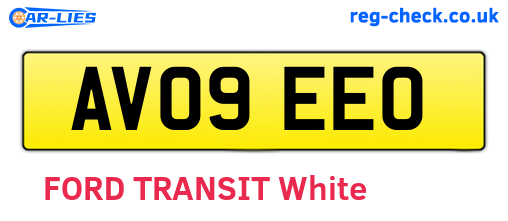 AV09EEO are the vehicle registration plates.