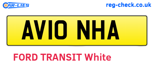 AV10NHA are the vehicle registration plates.