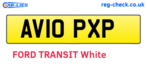AV10PXP are the vehicle registration plates.