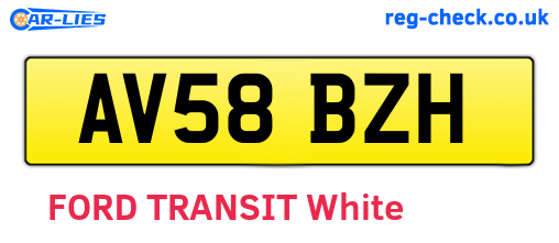 AV58BZH are the vehicle registration plates.