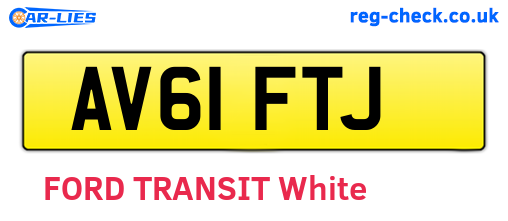 AV61FTJ are the vehicle registration plates.