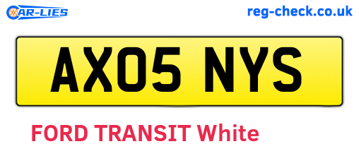 AX05NYS are the vehicle registration plates.