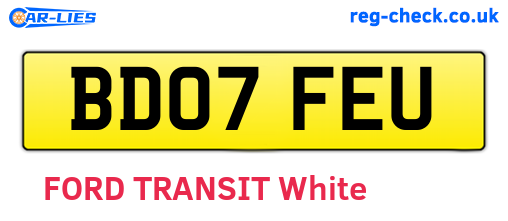 BD07FEU are the vehicle registration plates.