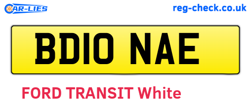 BD10NAE are the vehicle registration plates.