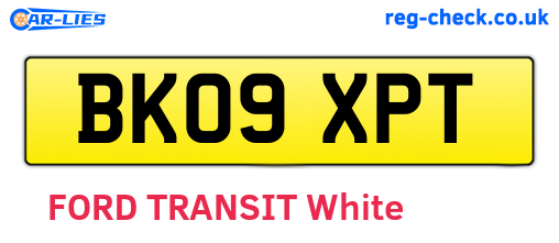 BK09XPT are the vehicle registration plates.