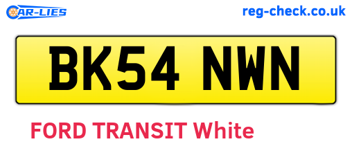 BK54NWN are the vehicle registration plates.