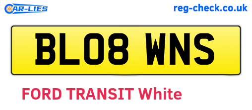 BL08WNS are the vehicle registration plates.