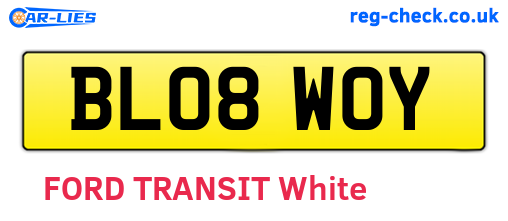 BL08WOY are the vehicle registration plates.