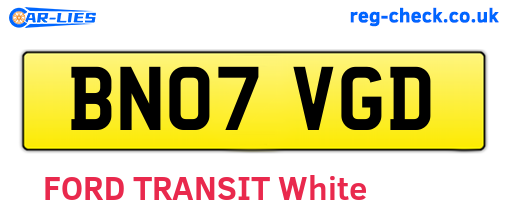 BN07VGD are the vehicle registration plates.