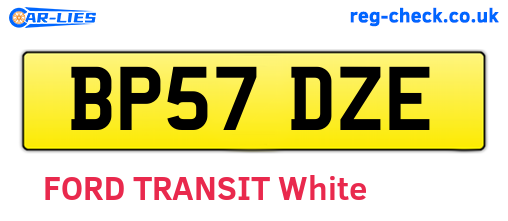 BP57DZE are the vehicle registration plates.