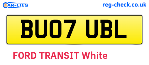 BU07UBL are the vehicle registration plates.