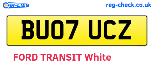 BU07UCZ are the vehicle registration plates.