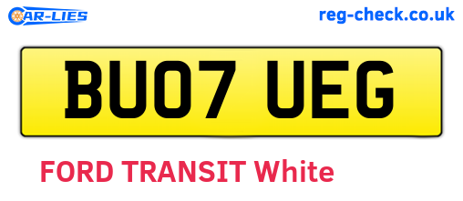 BU07UEG are the vehicle registration plates.