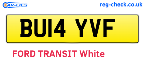 BU14YVF are the vehicle registration plates.