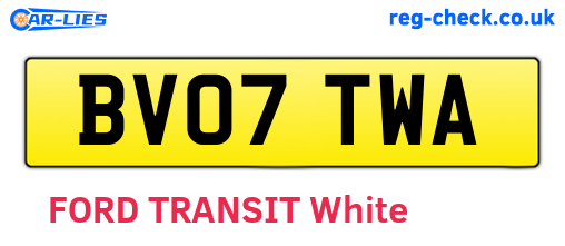 BV07TWA are the vehicle registration plates.