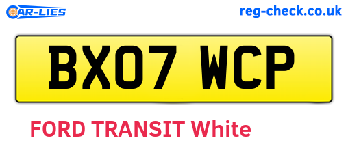 BX07WCP are the vehicle registration plates.