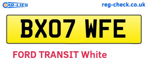 BX07WFE are the vehicle registration plates.