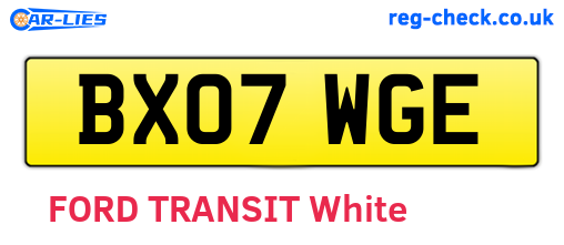 BX07WGE are the vehicle registration plates.