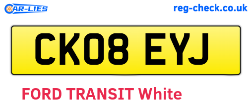 CK08EYJ are the vehicle registration plates.