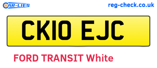 CK10EJC are the vehicle registration plates.