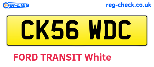 CK56WDC are the vehicle registration plates.