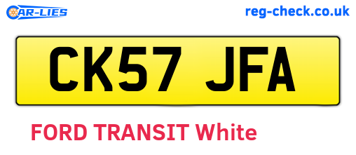 CK57JFA are the vehicle registration plates.