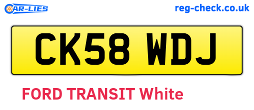 CK58WDJ are the vehicle registration plates.