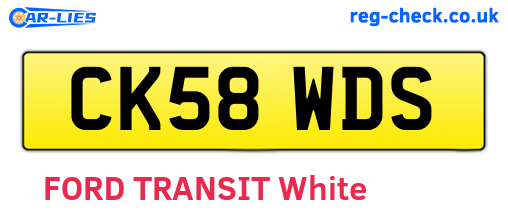 CK58WDS are the vehicle registration plates.