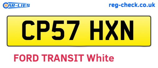 CP57HXN are the vehicle registration plates.
