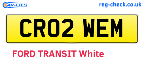 CR02WEM are the vehicle registration plates.