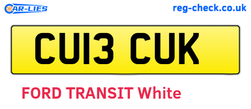 CU13CUK are the vehicle registration plates.