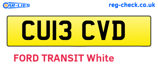 CU13CVD are the vehicle registration plates.