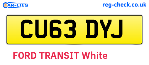 CU63DYJ are the vehicle registration plates.
