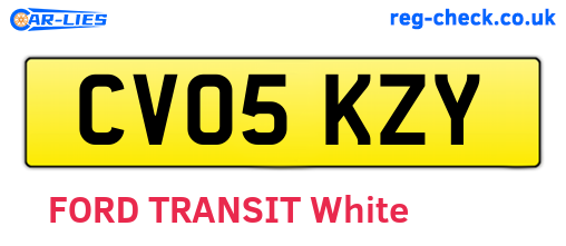 CV05KZY are the vehicle registration plates.