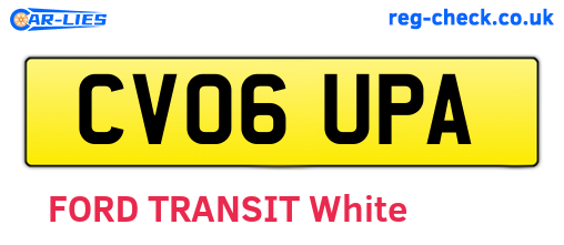 CV06UPA are the vehicle registration plates.