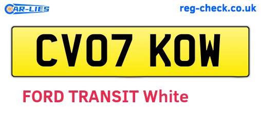 CV07KOW are the vehicle registration plates.