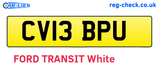 CV13BPU are the vehicle registration plates.