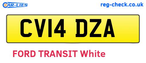 CV14DZA are the vehicle registration plates.