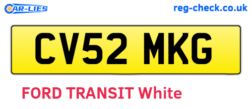 CV52MKG are the vehicle registration plates.