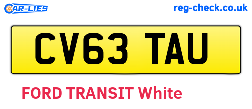 CV63TAU are the vehicle registration plates.