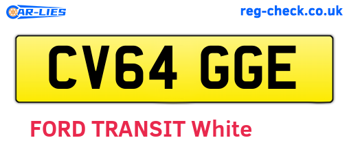 CV64GGE are the vehicle registration plates.