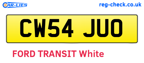 CW54JUO are the vehicle registration plates.