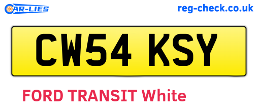 CW54KSY are the vehicle registration plates.