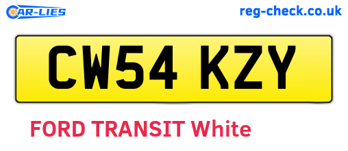 CW54KZY are the vehicle registration plates.