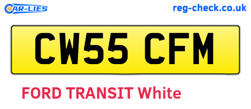 CW55CFM are the vehicle registration plates.
