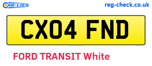 CX04FND are the vehicle registration plates.