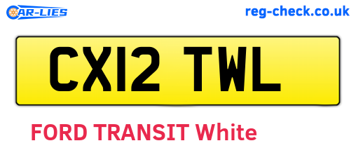 CX12TWL are the vehicle registration plates.