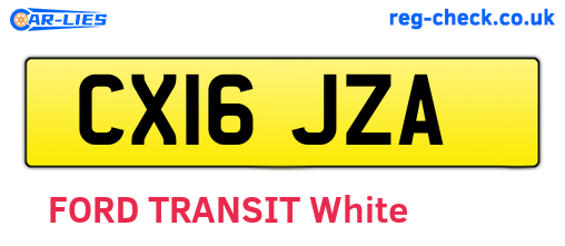 CX16JZA are the vehicle registration plates.