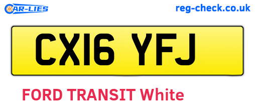 CX16YFJ are the vehicle registration plates.